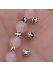 100pcs Mini Heart Spacer Beads, Spacer Pieces, Alloy Accessories, Beads for Stringing and Braiding, Loose Beads, Patterned Beads, Spacer Beads for DIY Earrings, Necklaces, Jewelry Accessories, Handmade Jewelry Accessories