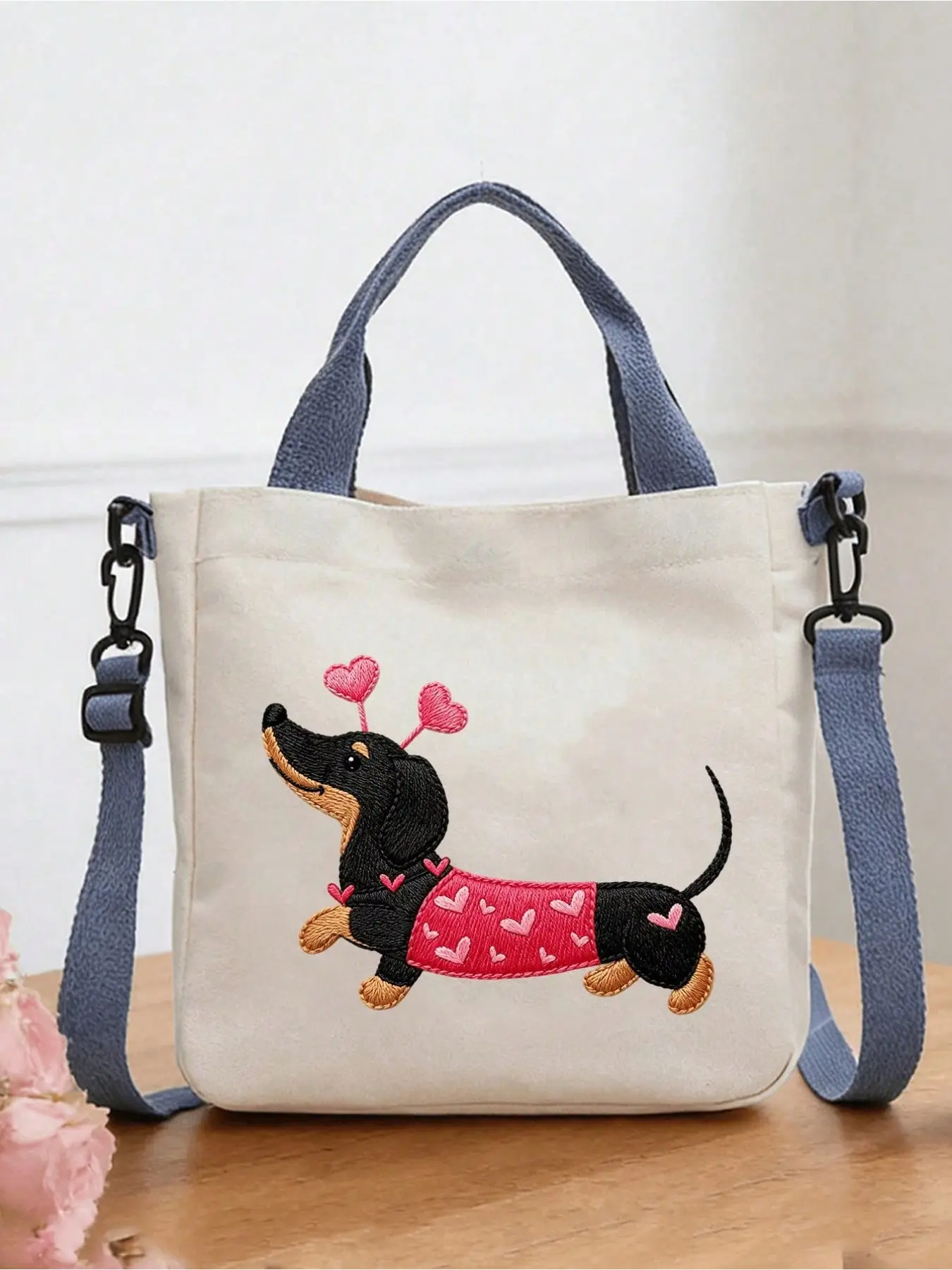 Dachshund Print Women’s Handbag, Large Capacity Multi-Functional Shoulder Tote, Lightweight & Durable Commuter Shopping Bag, Portable Daily Storage Handbag Ideal for Work, School, Travel, Beach & Grocery Runs, Practical Gift Option