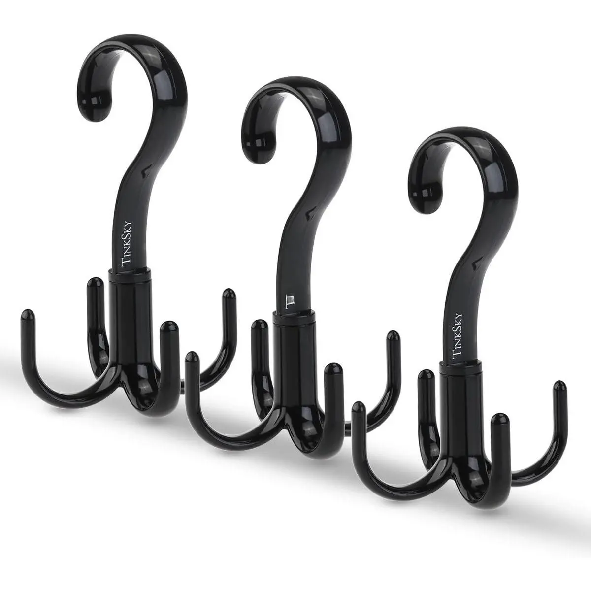 Belt Hanger Scarf Tie Rack Holder Hook for Closet Organizer 360  Rotating 3 Pack