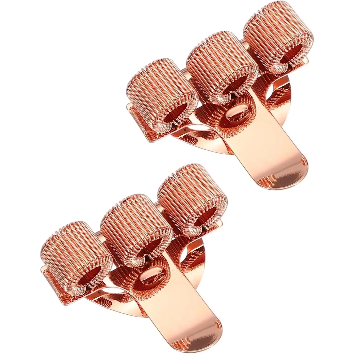 2 count Pen Clip, 3 Holes Pen Holder Clip Metal Portable Spring Loop Organizer  for Notebook Journal Highlighter Office Business Pocket Clipboard Whiteboard, Rose