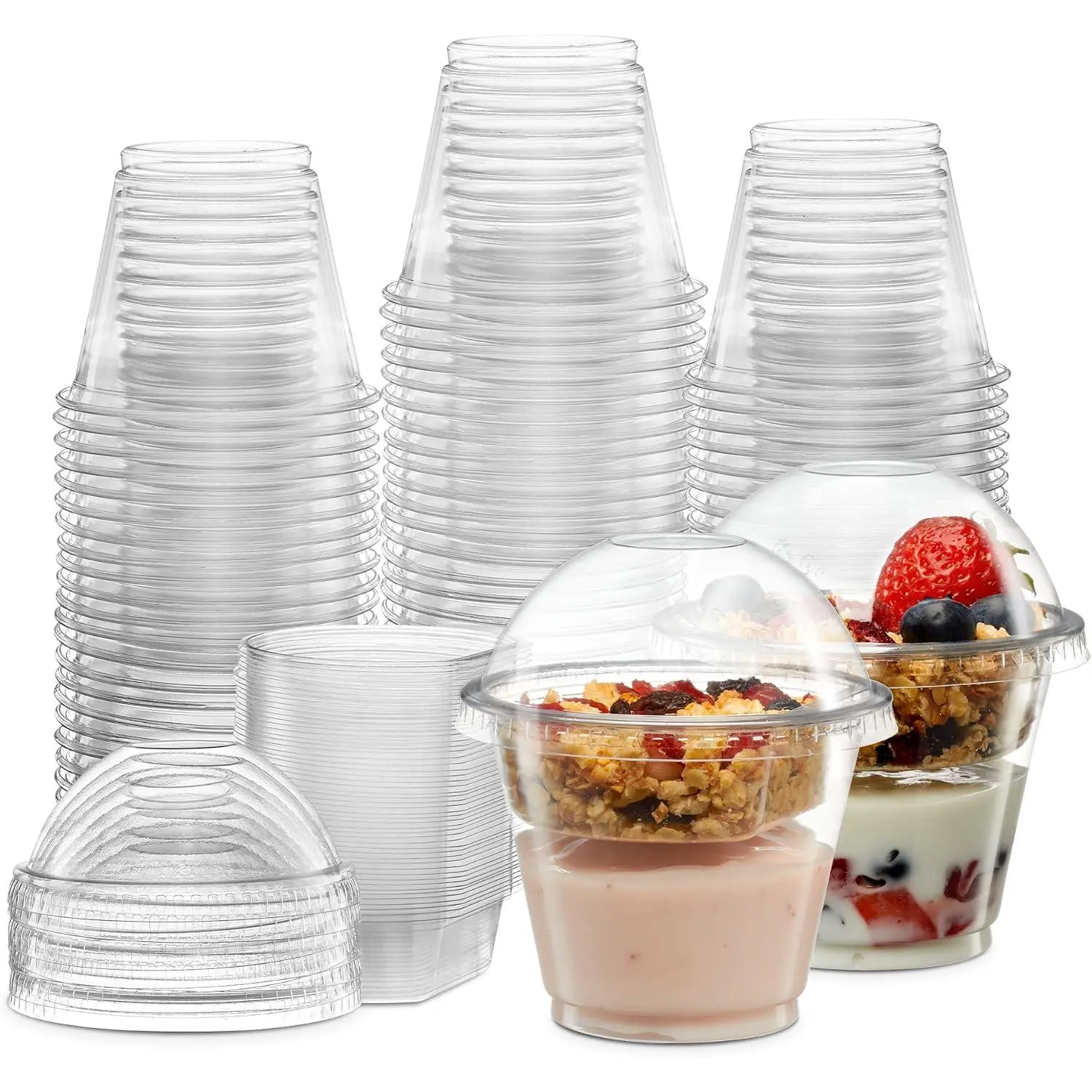 9 oz Plastic Parfait Cups with 2 oz Inserts &  50, Sets 9 OUNCE Yogurt Containers