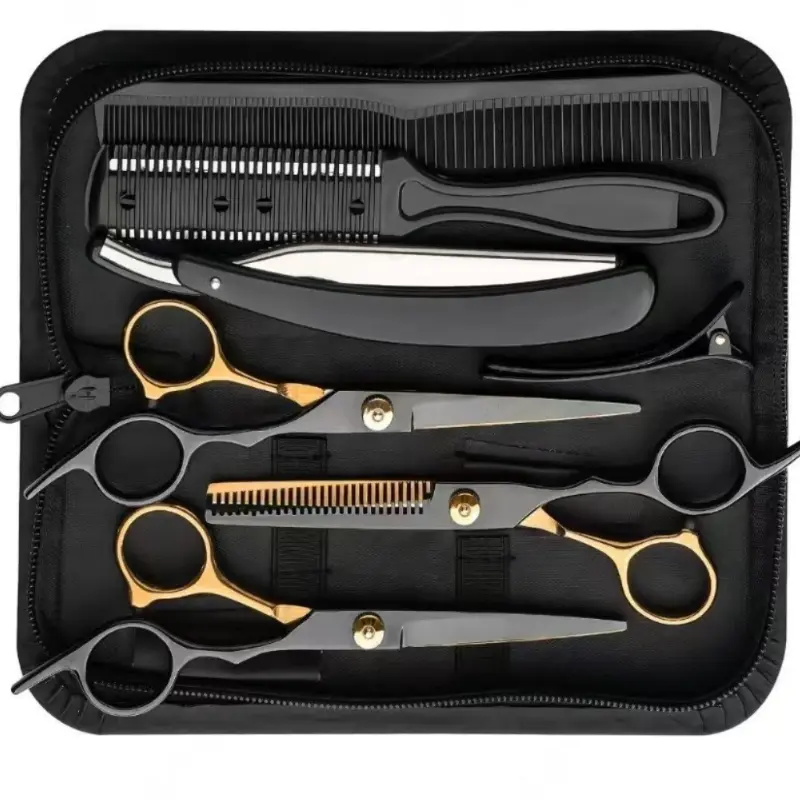 Portable Professional Hair Clipper Set - Advanced Cordless Hair Clipper Kit with Texture Scissors, Thinning Scissors, Combs & Travel Case, Rechargeable, Suitable for All Hair Types, Gift for Christmas & Parties