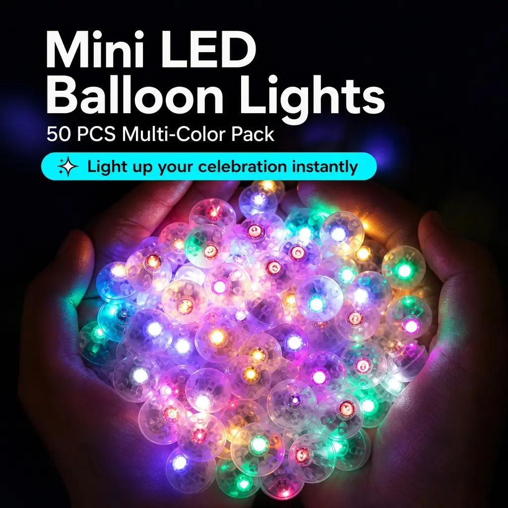 50/100PCS Battery Operated Mini Round LED Balloon Lights, Long Lasting Standby Time Waterproof Tiny LED Ball Lamp, Reusable Durable Light Ornament for Latex Balloons & Paper Lanterns, Christmas, Halloween, Wedding, Birthday Party & All Holiday Decoration