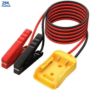 20V Power Adapter with 6ft Jumper Cable & Battery Clamps, Portable Car Jump Starter Connector Compatible with Dewalt Battery, DIY Power Conversion Adapter for Power Wheels Kids Ride On Car