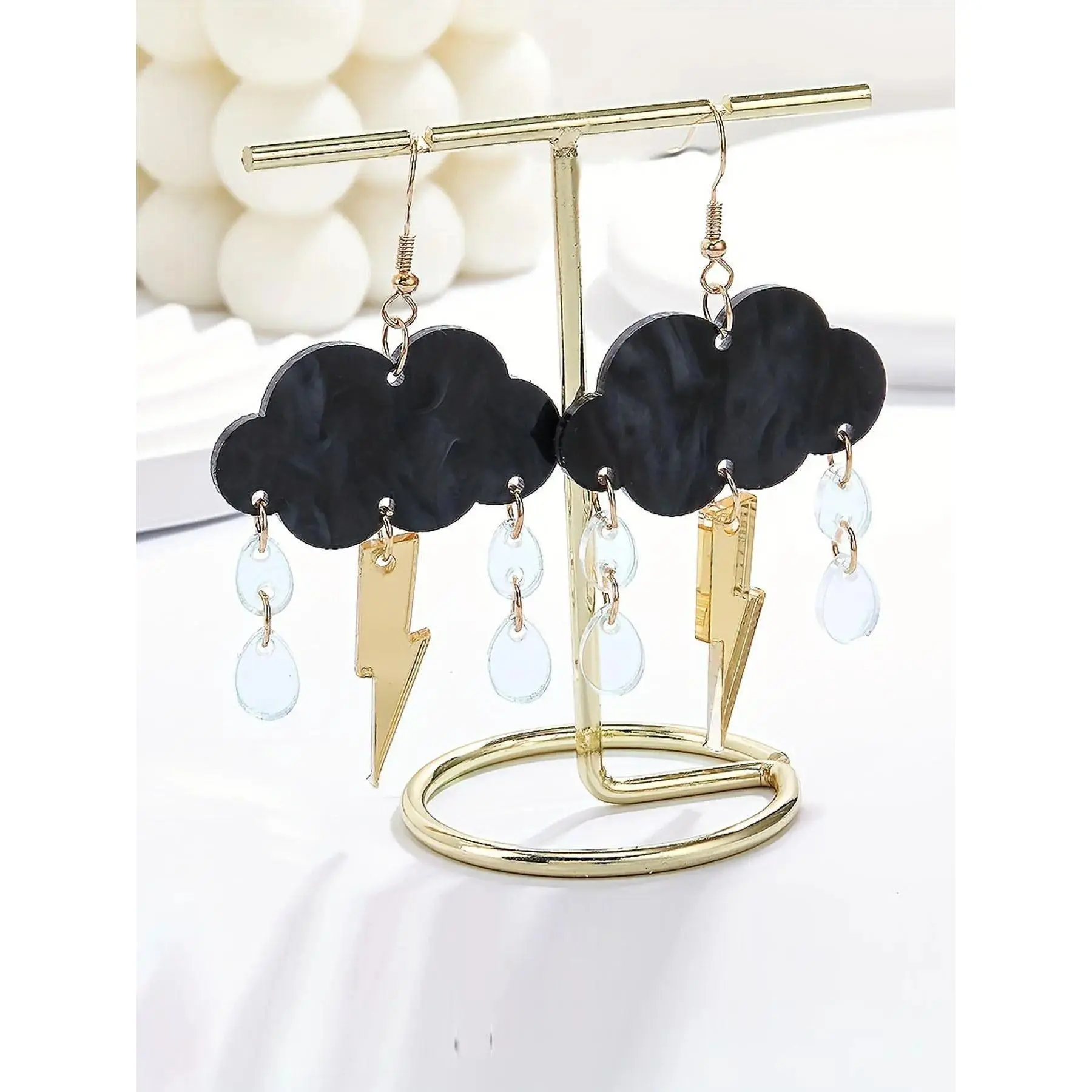 Lightning & Cloud Design Dangle Earrings, Cute Acrylic Drop Earrings for Women, Fashion Jewelry for Party, Daily Decor, Trendy All-match & Exquisite Jewelry for Birthday Gift, Fashion Jewelry Accessories, Dangling Earrings