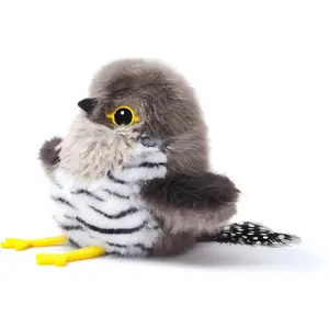 Petgravity Flapping Bird Cat Toy (No Flying), Lifelike Cuckoo Chirp Tweet Kitten Toy, Rechargeable Touch Activated Cat Toy Interactive Catnip Toy Exercise Toys for All Breeds 5.1" (Gray)