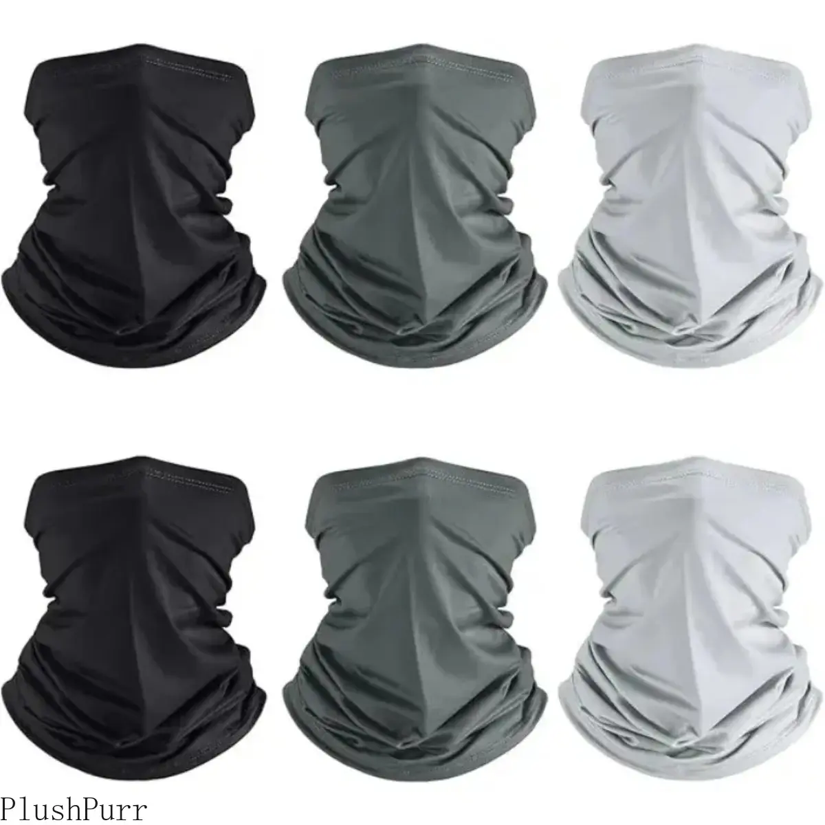 6-Pack Cotton Cooling Neck Gaiter Face Cover for Adults, UV Protection Sun Shield, Breathable Unisex Outdoor Sports Accessories (Bag Accessory), Accessories Adults