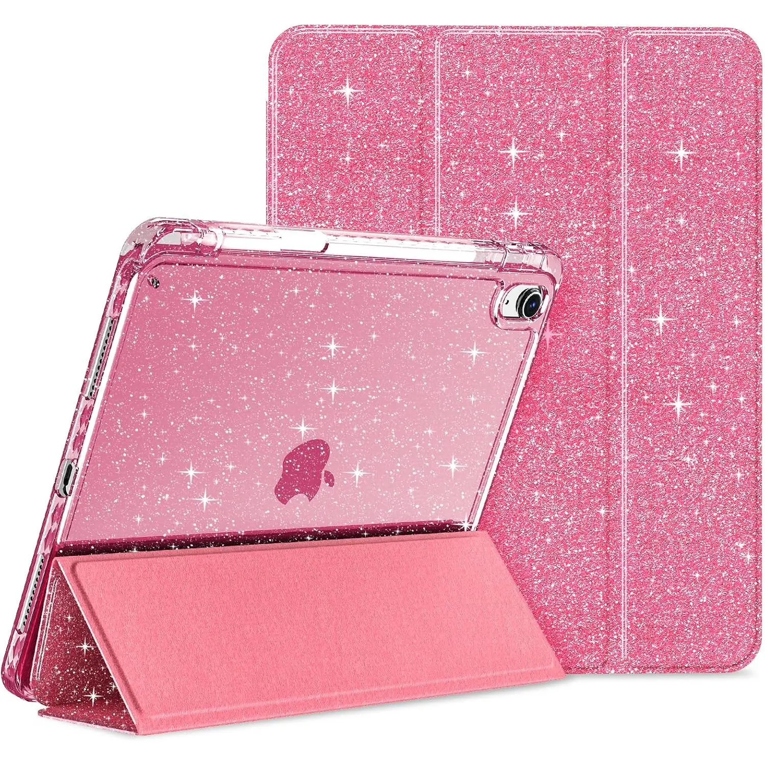 Case for iPad (A16) 11th Generation 11 inch 2025 & iPad 10th Generation 10.9 inch 2022, Glittering Sparkly Slim Stand Cover with Clear , Pencil Holder & Shockproof Protection ()