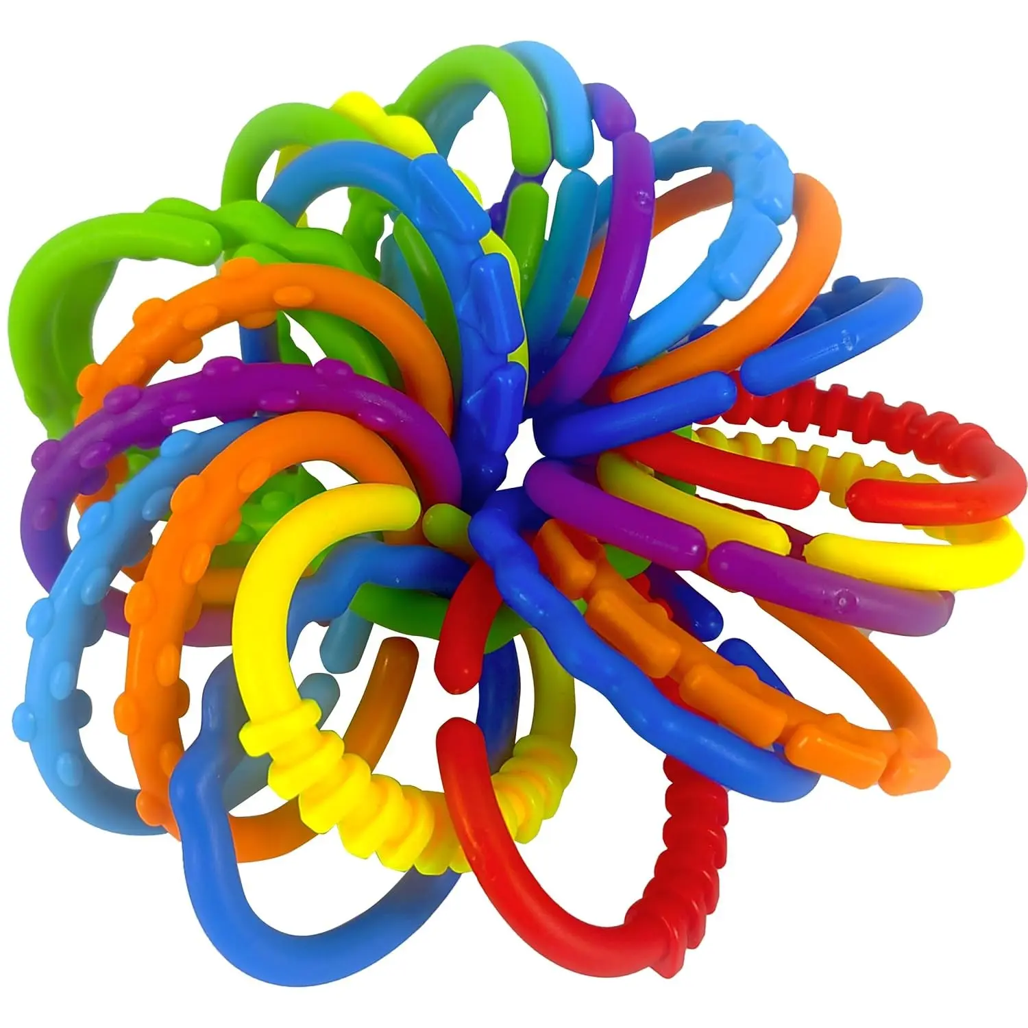 24 Pcs Colorful Baby Ring Links - Plastic Chain Teething Toys for Infants, Hanging Car Seat & Stroller Toys, Engaging Sensory Baby Toys(Gift)