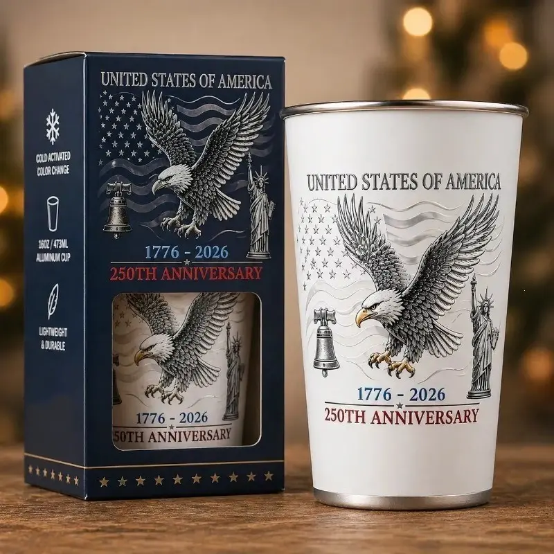 Color-Changing 250th Anniversary Us Independence Cup, 1776-2026 Memorial Drinking Cup, 16.9oz Stainless Steel Coffee Mug Tumbler, July 4th Gift