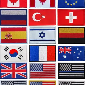 Tactical Military Patch Flag Israel Turkey Germany Russia Spain Australia Usa Switzerland South Korea Badge Embroidered Iron On