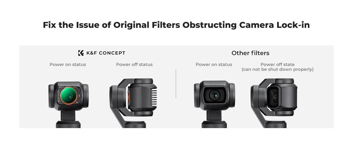 K&F CONCEPT 16-pack Filters Compatible with DJI Osmo Pocket 3, Magnetic UV CPL ND Black Diffusion Light Pollution Filter Kit
