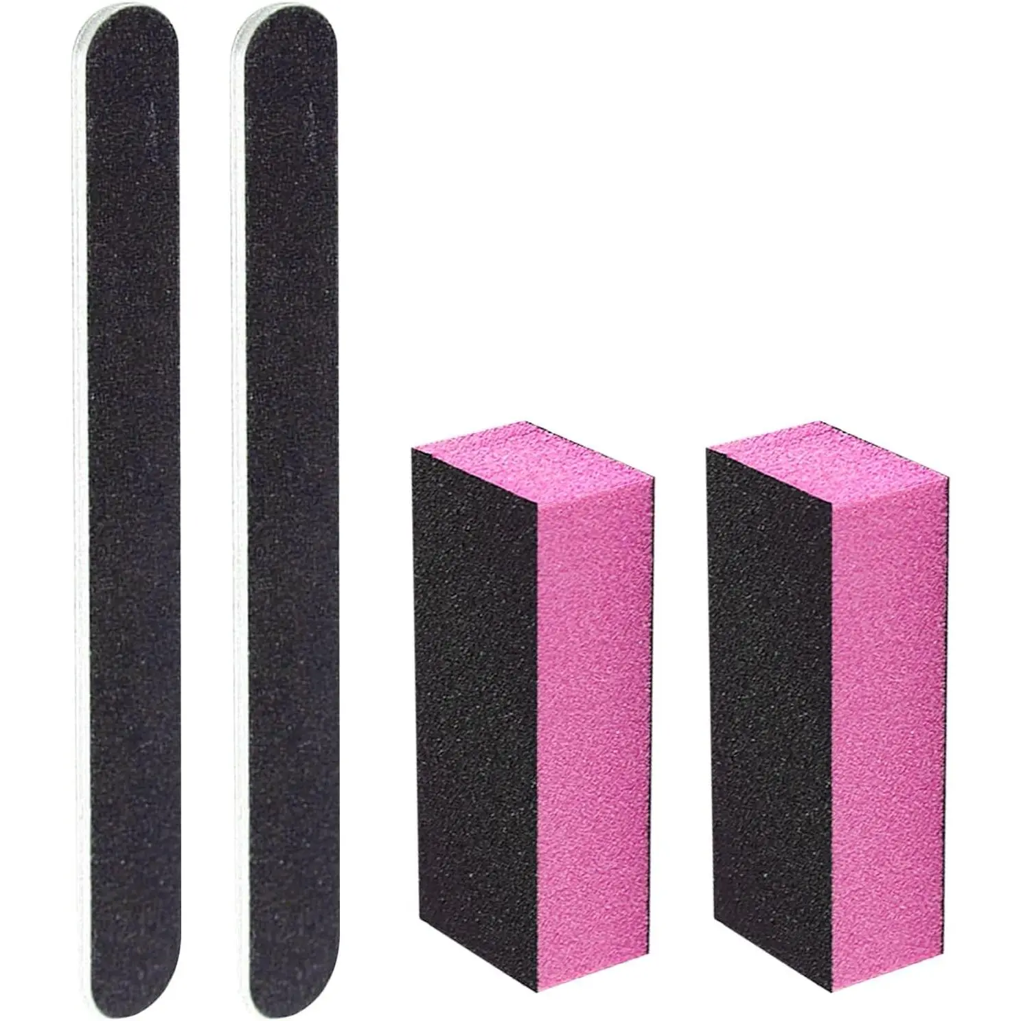 4 Pack Black  File 100/180 Grit and  3 Sided Buffer Block Set
