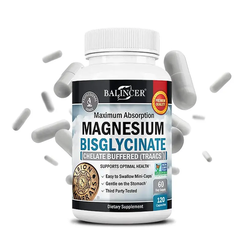 Balincer Magnesium Glycinate Supplement – ​​Supports Muscle, Bone, and Emotional Health – 120 Capsules