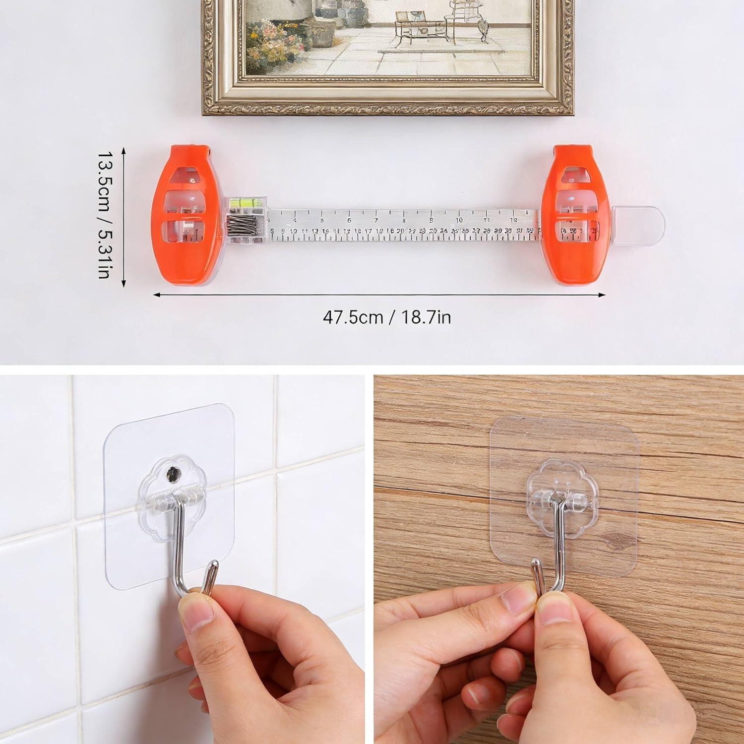 Picture Hanging Tool with Level & Ruler, Easy Alignment Wall Mounting Tool for Frames, Mirrors & Gallery Wall, No-Measure Home Decor Installation Kit