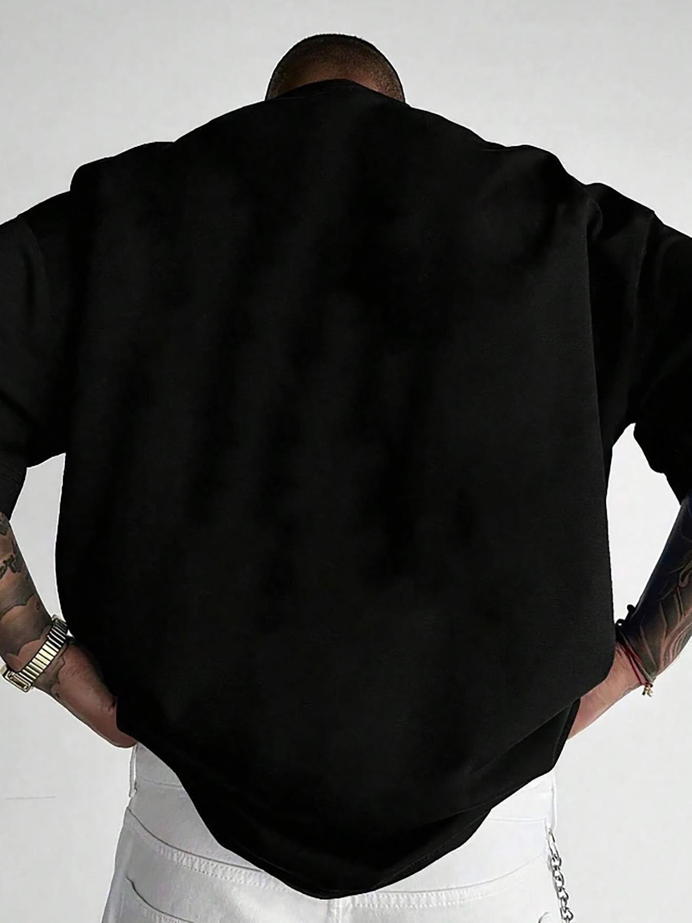 Men's Dragon Graphic Print Round Neck Sleep Tee, Regular Fit Casual Soft Comfortable Short Sleeve T-shirt for Summer, Men's Sleepwear for Daily Home Wear, Streetwear, Casual Street Fashion