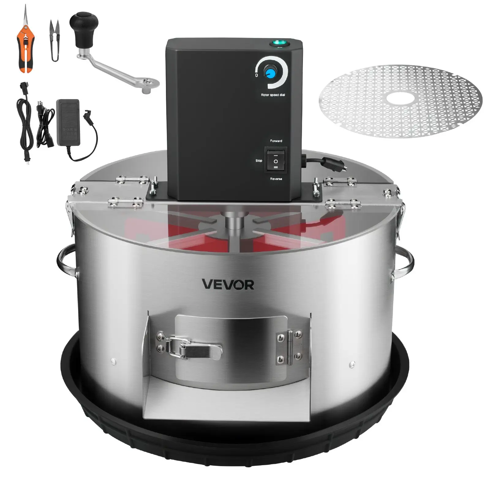 VEVOR Electric Bud Leaf Trimmer, 2-in-1 Manual & Electric, 16 in Bud Trimmer with Stainless Steel Blades, Visual Cutting, Wet & Dry Hydroponic Cutting Machine with Tray, for Plant Buds Flowers