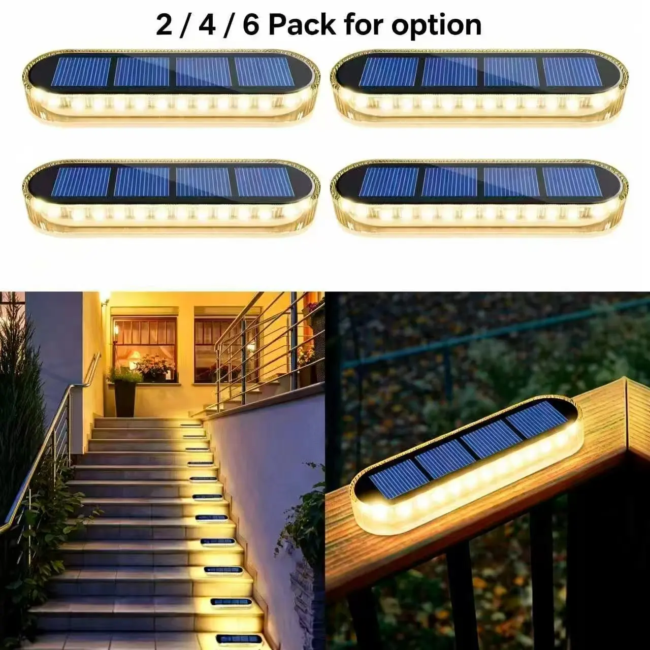 Solar Powered Outdoor Light, Waterproof LED Path Light, Outdoor Solar Step Light, Outdoor Patio Lights, Solar Landscape Lights, Waterproof Garden Lamp, Waterproof Ground Lighting, Solar Powered Light Bar for Stairs Driveway Walkway Pathway Porch