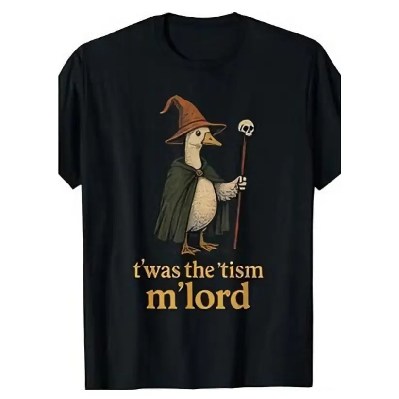 Funny Meme TWAS The Tism M Lord Silly Goose Graphic Kids T Shirtfashion Boutique T Shirt Casual WearPattern Print Crew Neck T Shirt Gift