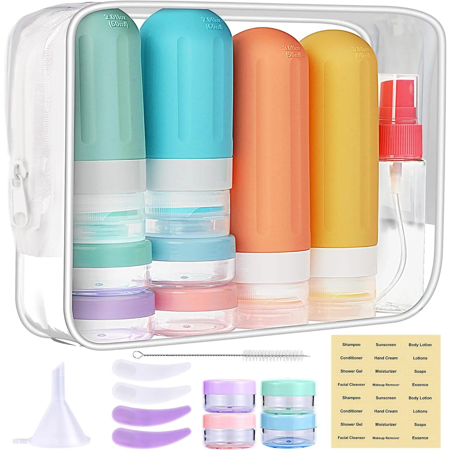 Travel Bottles for Toiletries 18Pack Containers Travel Size Toiletries