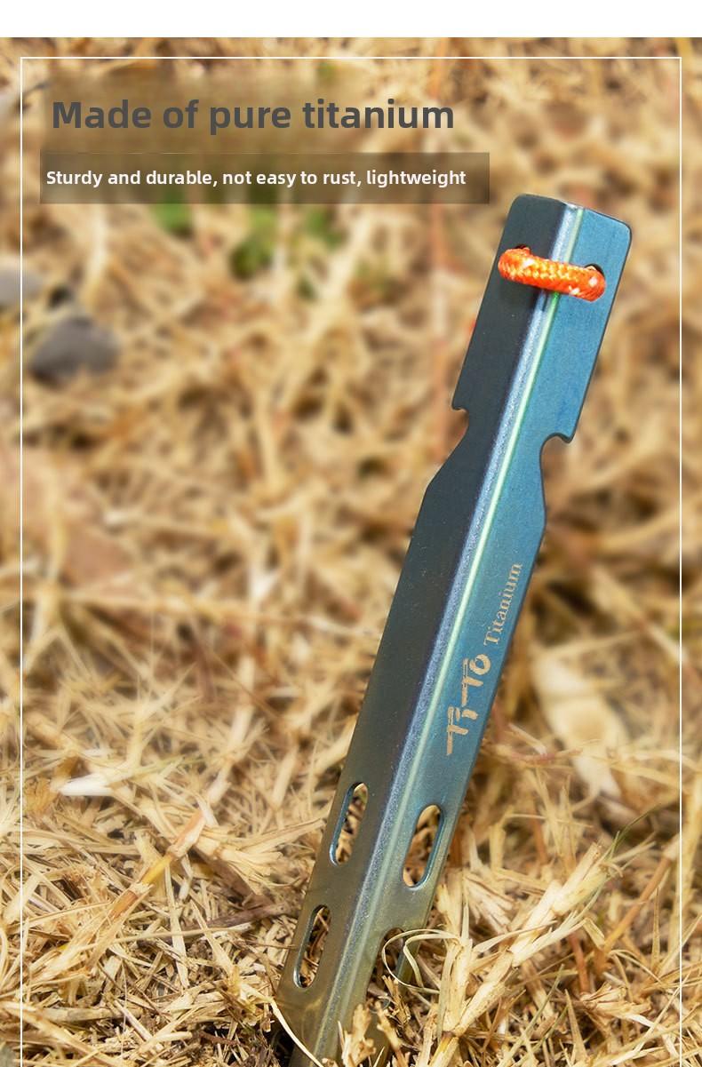 Titanium V - Shaped Tent Pegs High Strength Outdoor Camping Stakes for Beach Sand Snow Ground Anchors