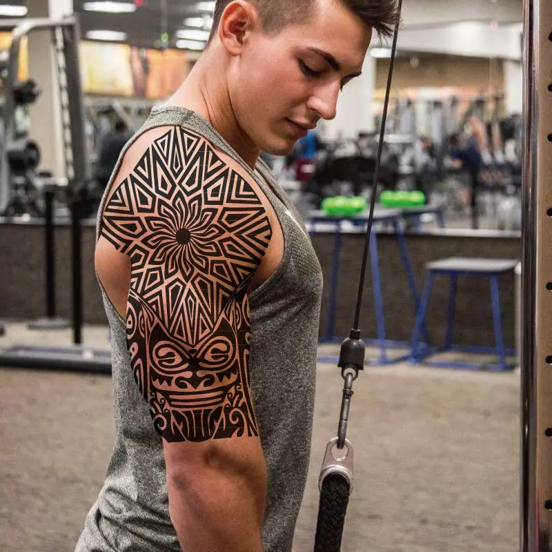 【2-5 days】Easy to clean Tattoos Chest Big Arm Big Tattoo Sticker Waterproof Temporary Tattoo