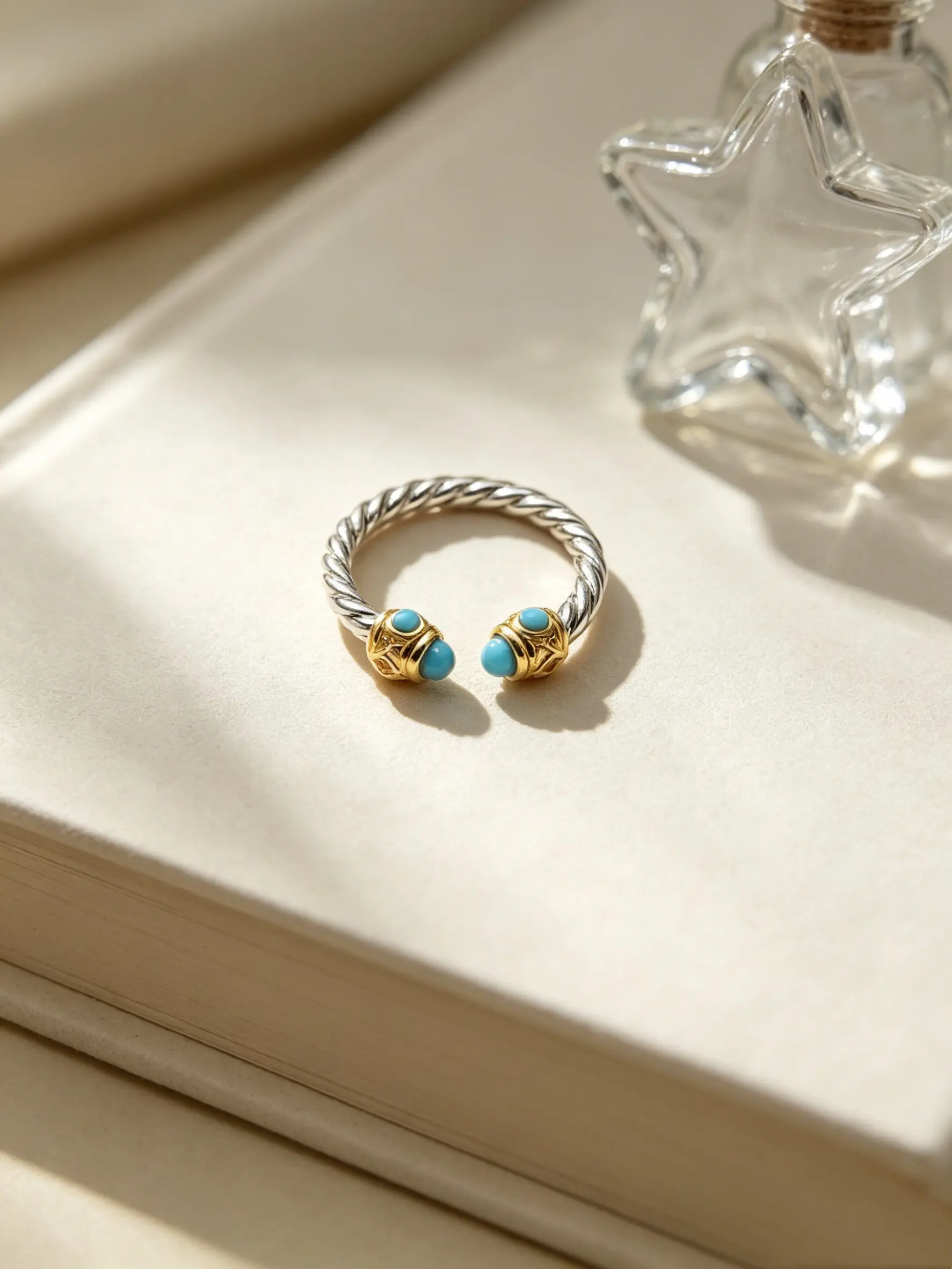 2026 Original New Product Trendy Retro Design DYJZ-231 Turquoise 2.3mm Ring Women's Fashion High Quality Jewelry Accessories Gift