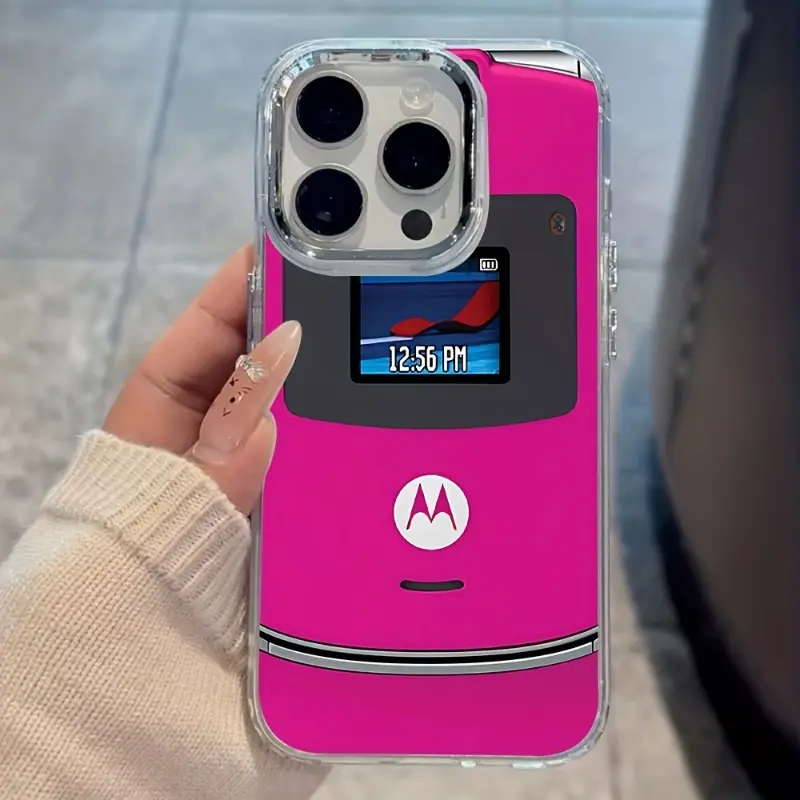 Retro Pink iPhone Series Phone Case Accessories, Transparent Soft TPU Back Cover, Drop Proof & Scratch Resistant, Compatible with iPhone 17/16/15/14/13/12/11, Holiday Gift Idea for Loved Ones