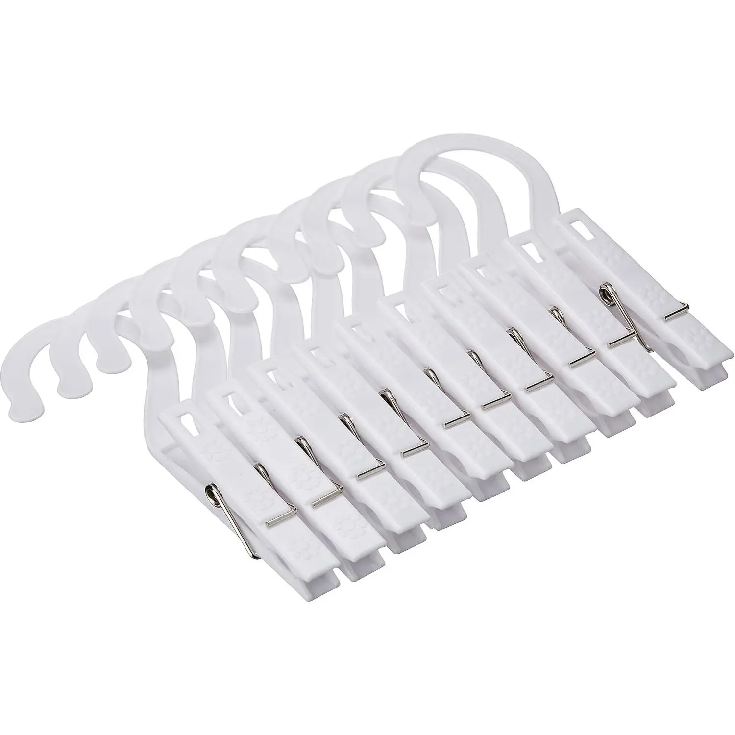 Fox Run 10 Pack Laundry Hooks, Clothing Pin Hooks with Hanging Clips