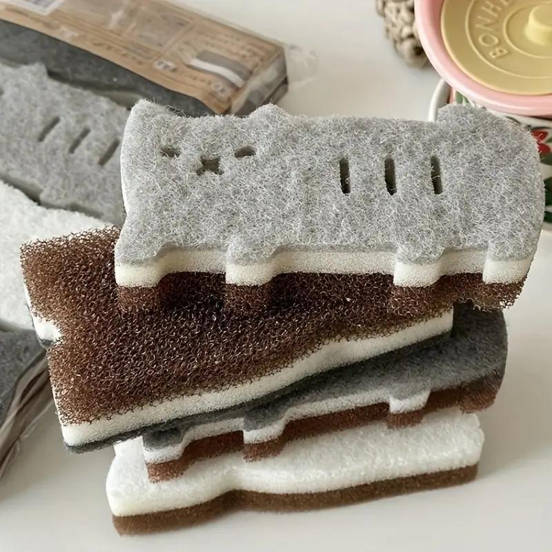 Cute Cat Sponge Set for Kitchen, Thick and Durable Dishwashing & Cleaning Tools, Dish Sponges, Ideal for Home Use, Enhance Your Cooking Experience, Kitchen Cleaning Supplies