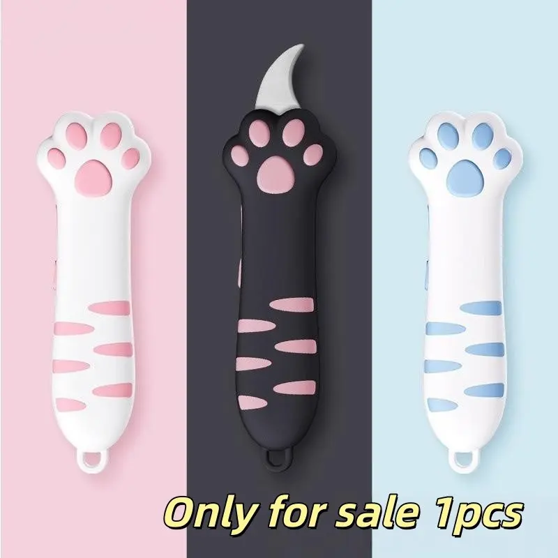 Mini Portable Folding Knife, Alloy Steel Blade, Cute Cat Paw Design, Practical Pocket Knife, Ideal for Crafts, Office, Packaging, Scrapbooking, Office Gadgets, Office Cutting Supply