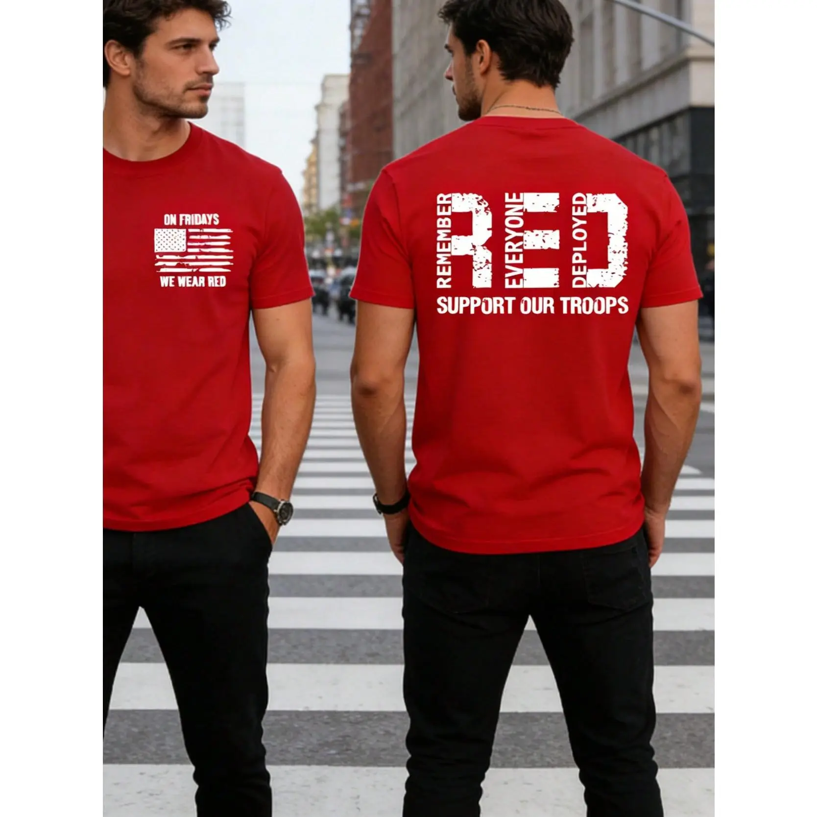 Men's Pure Cotton T-Shirt Funny Print T-Shirt,Mens Clothes, Red Friday Shirt On Fridays We Wear Red Shirt Remember Everyone Deployed Tee For Men Women,Summer Outfits,Streetwear,Y2k