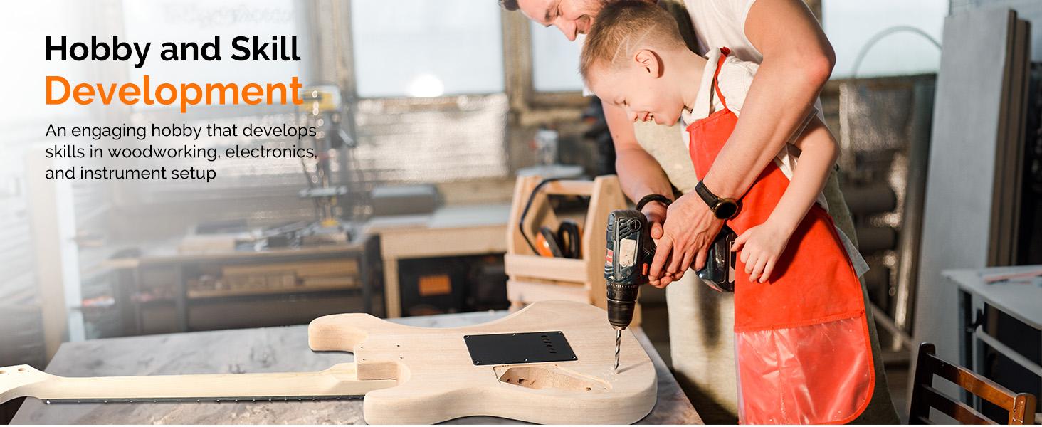 Glarry DIY Electric Guitar Kit, 6 Strings, Mahogany Wood Body, Maple Neck, Beginner, All Components Included, Build Your Own Guitar (GST)