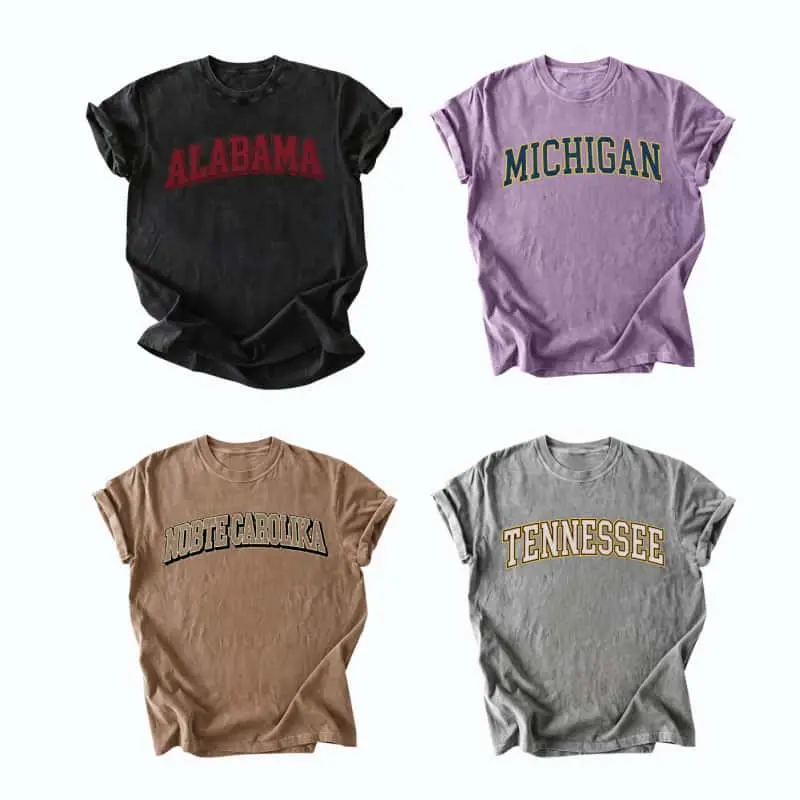 Vintage Varsity College T Shirt State Varsity T Shirt