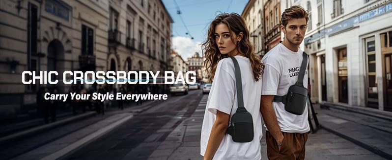 Simptech Mini Crossbody Sling Bag Chest Bag Dual Pocket Water Resistant Fanny Pack Running Phone Holder for Men Women Workout Travelling