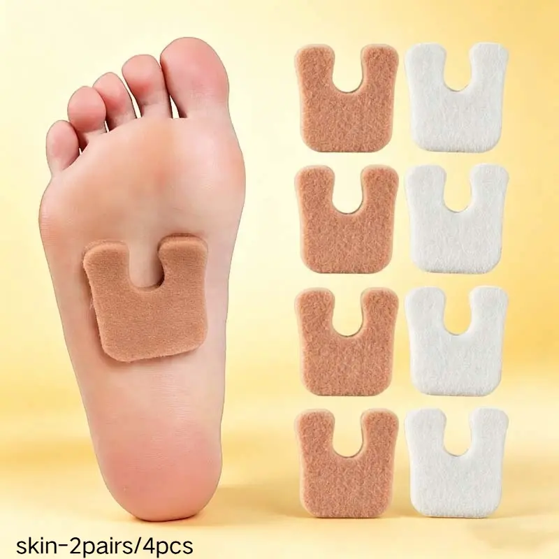 U-Shaped Felt Wool Foot Pads for Men & Women, Anti-Wear Corn & Callus Cushions, Blister Prevention Foot Care Isolation Pads