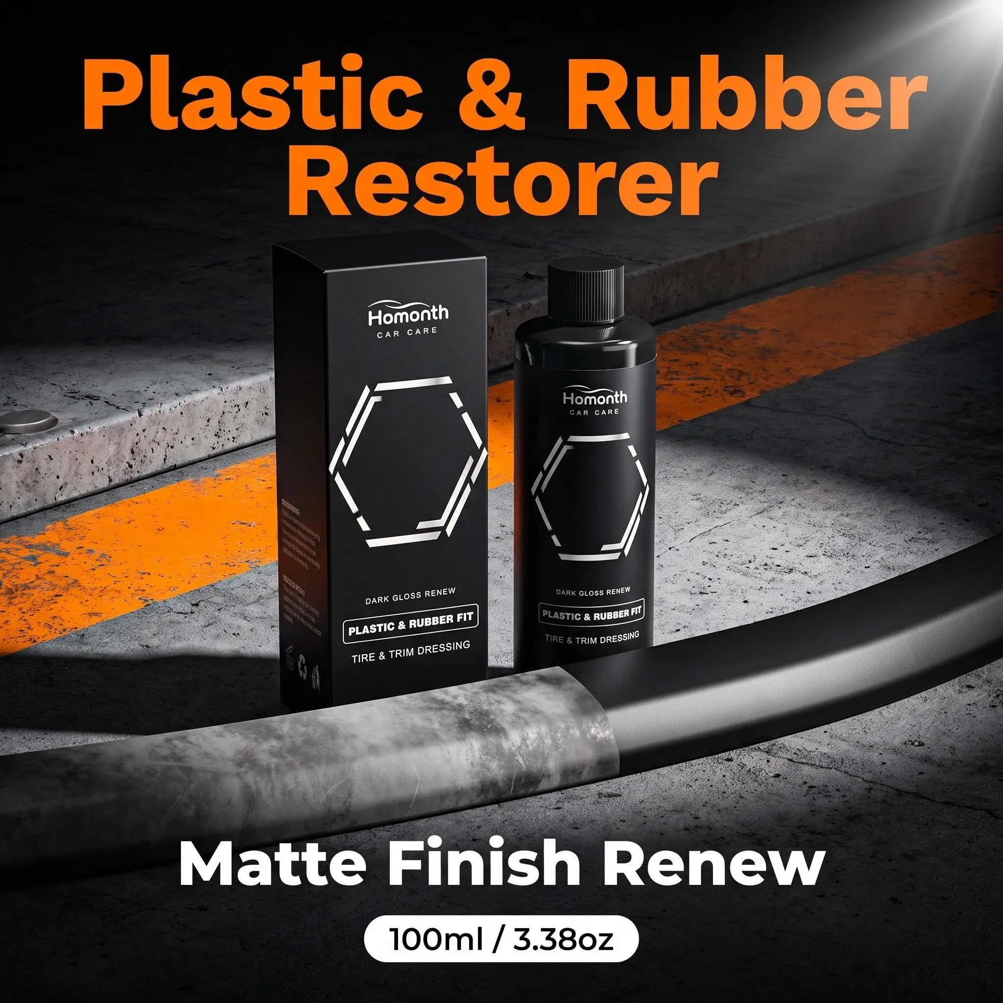Car Rubber Tire Gloss Restorer, Body Seal Strip Plastic Trim Brightener, Tire Plastics Aging Whitening Repair Care Product