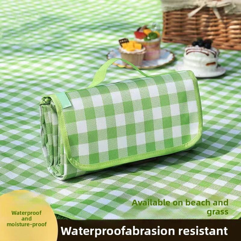 Outdoor picnic mat waterproof, moisture-proof and dirty portable spring outing floor mat ins wind picnic cloth camping mat picnic suburbs essentials Cube Tent Conversion Kit Automatic Quick-Open Double-Layer