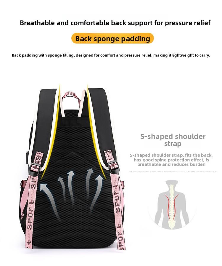 Cross-border Casual Korean Style Backpack Outdoor Large Capacity Junior High School Student Solid Color Simple Multi-layer Laptop Backpack