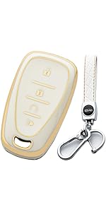 Key Fob Cover Compatible with Chevy Bolt EV EUV Trailblazer Traverse Trax Blazer Equinox Cruze Sonic Volt