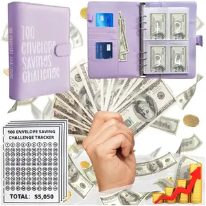 100 Envelopes Money Saving Challenge Book - Budget Binder Savings Challenge Planner - Budget Planner Book for Saving Money