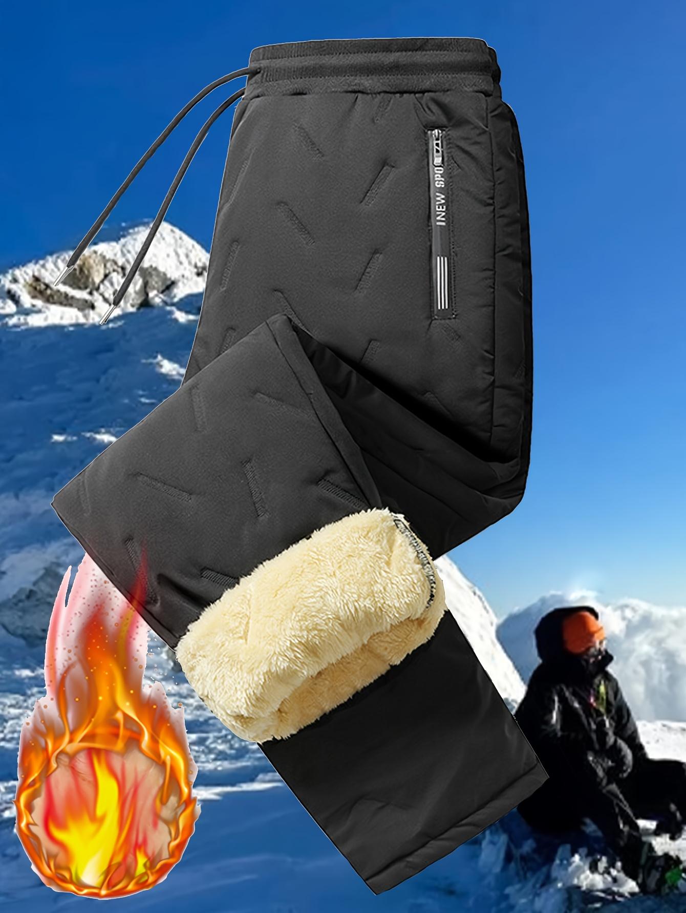 Women'S Plus Size Thermal Snow Pants - Windproof Winter Pants with Fleece-Lined Insulation, Straight Leg Fit for Skiing, Hiking, Everyday - All-Season Cold Weather Pants with Side Pockets - Heavy-Duty Outdoor Pants for Curvy Women (Black), Skiing Apparel