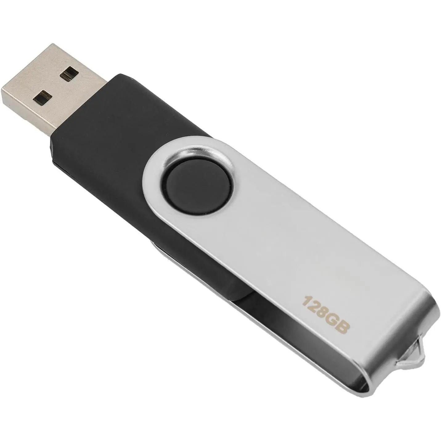 16G/32G/64G/128G Flash Drive,  Thumb Drive 2.0, High Speed Memory Stick, USB Drive, Rotated Design, Black/Blue/White (Black, 16, GB)