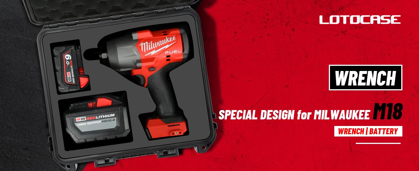 Case for M18 Impact and Torque Wrench - Waterproof Hard Tool Box for Milwaukee Set, Power Tool Combo Kit Bag for 18V 20V 2/1 3/4 3/8 Cordless Torque Wrenches/Battery (Case Only) Case for M18 Impact and Torque Wrench - Waterproof Hard Tool Box for Milwaukee Set, Power Tool Combo Kit Bag for 18V 20V 2/1 3/4 3/8 Cordless Torque Wrenches/Battery (Case Only)
