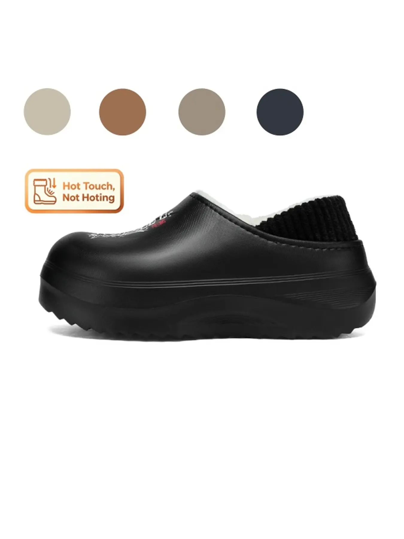 Winter Unisex Cozy Insulated Printed Mule Clogs Solid EVA Construction Fashion Printed Surface Full Plush Fleece Lining Flexible Thick Midsole Abrasion Resistant Traction Outsole For Family Rest Indoor Short Trips