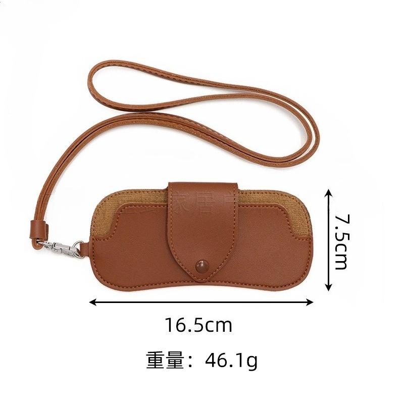 PU Leather Neck Glasses Case – Portable Hanging Eyewear Pouch, Scratch-Proof Sunglasses Holder for Travel