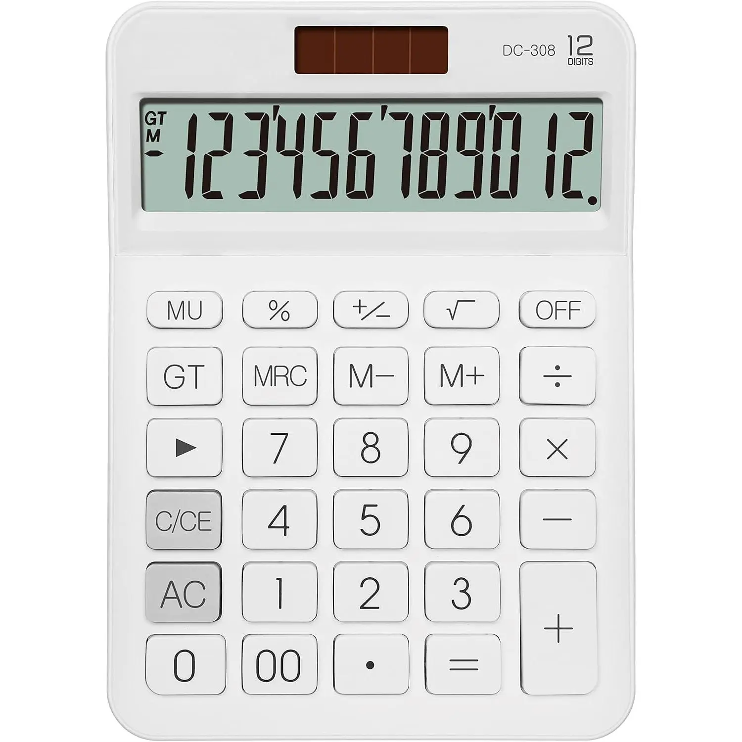 , Two Line Display, Desktop Calculator. History Function- 30 Memories, Calculator with Large LCD for  & Office Use, 4.5×7 inch (White)