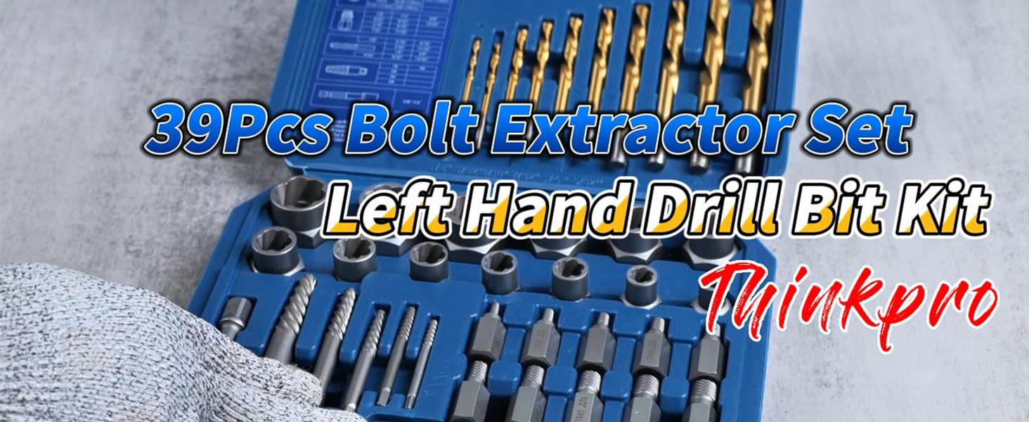 39Pcs Bolt Extractor Set and Bit Kit,Multi-Spline Screw Extractors,Easy Out Broken Lug Nut Extraction Set for Damaged,Frozen,Studs,Rusted,Rounded-Off,Screws (39-piece)