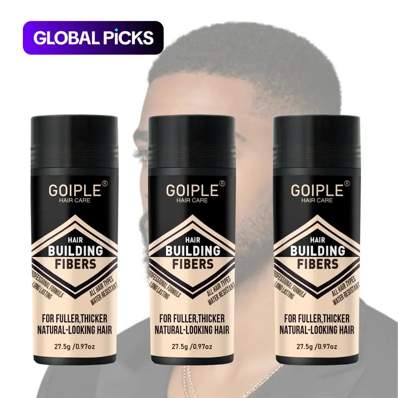 3 Bottles 27.5g/0.97oz Hair Building Fibers, Hair Styling Products, for Thinning & Sparse Hair, Easy to Apply, Long-Lasting Coverage, Suitable for Volume Enhancement #GLOBAL PICKS