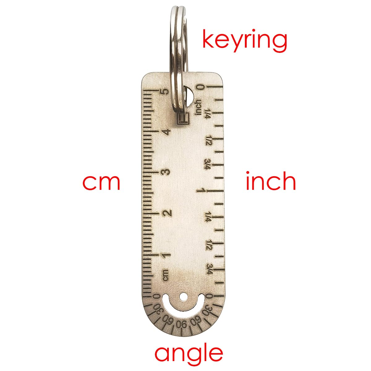 1 Portable Titanium Ruler,  Ruler,  Titanium Key Ring, EDC Measuring Tools cm/inch Ruler Stationery Math Geometry